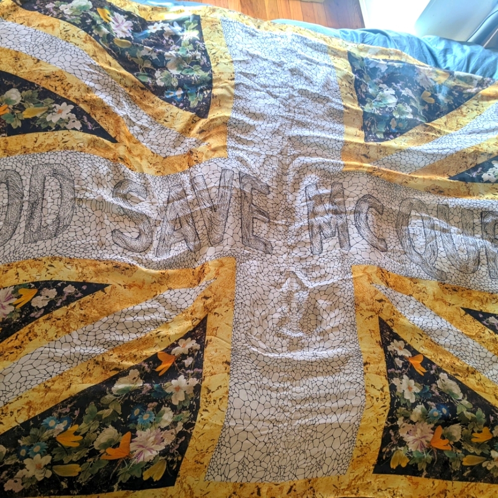 Alexander McQueen "God Save McQueen" Silk Scarf